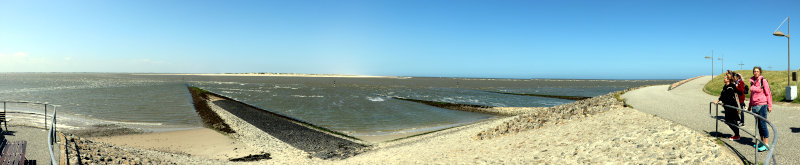 Blick von der Westküste Baltrums auf den Ostrand Norderneys