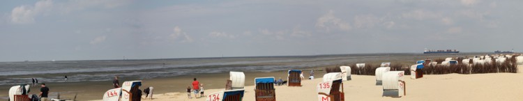 Blick vom Strand in Duhnen auf die Nordsee