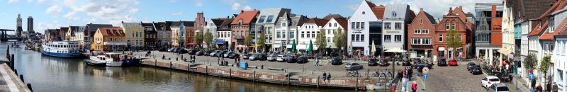 Blick auf den Innenhafen von Husum