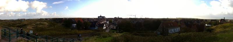 Blick vom Wasserturm auf das Dorf Langeoog