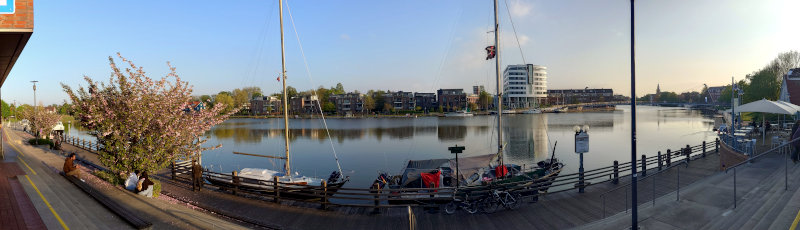 Blick von der Touristeninformation auf die Leda