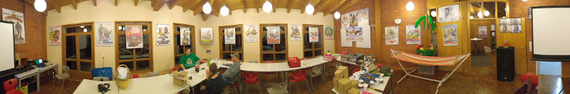 Der Veranstaltungsraum beim Aufbau