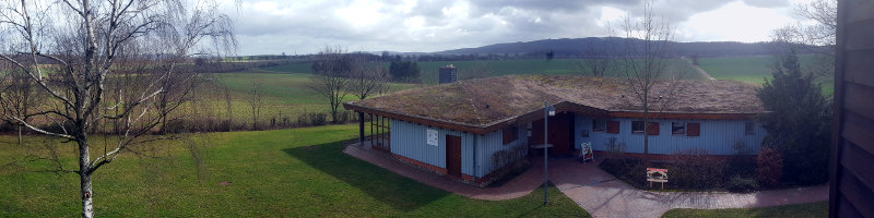 Blick von der Mühle auf das Jugendwanderheim