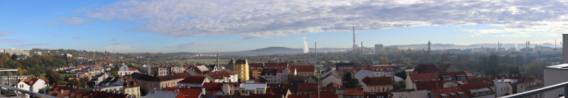 Blick vom Appartement auf Pilsener Vororte
