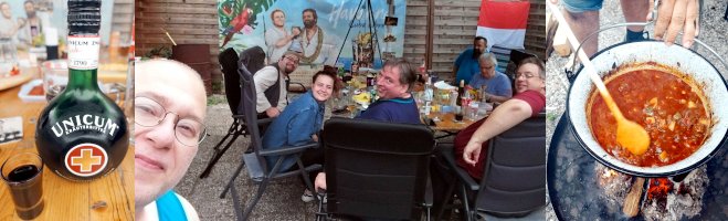 Kesselgulasch im Garten