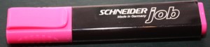Dieser Stift markiert in rosa